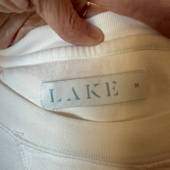 LAKE Pajamas Women's White Cotton Blend Long‎ Sleeve Tunic Top - Size M - Picture 3 of 10